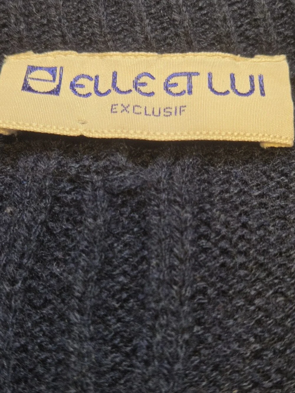 Vintage Elle et Lui Exclusif Cable Knit V-Neck Sweater Size Lg